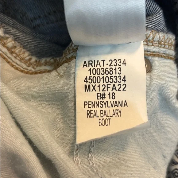 ARIAT | denim blue jeans 26 R 26R Pennsylvania real Ballary boot - Picture 3 of 5